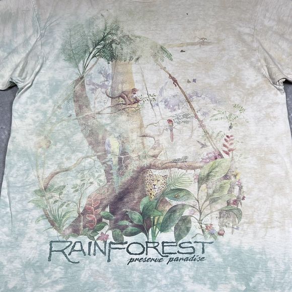 90s Vintage T-Shirt Mens X-Large Rainforest Preserve Paradise Single Stitch 0691 - Picture 3 of 15